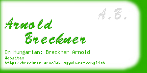 arnold breckner business card